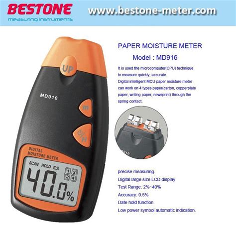 Paper Moisture Meter Brand|hand held paper moisture meter.